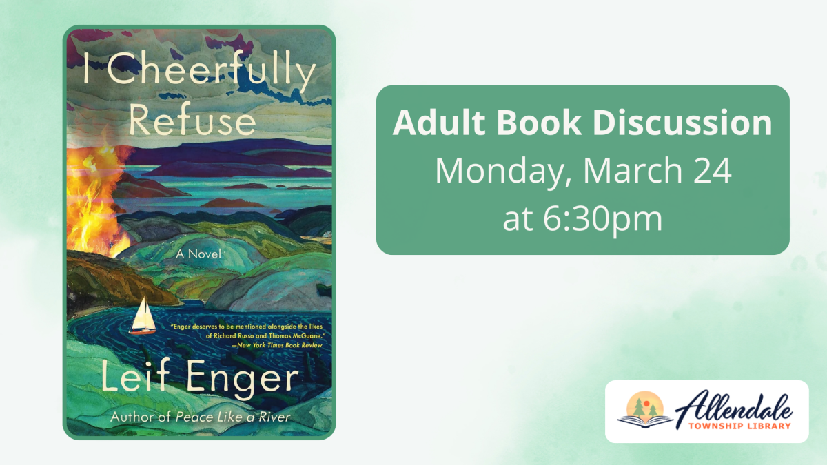 Adult Book Discussion Monday, March 24, 6:30 PM