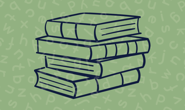 Books icon on green background